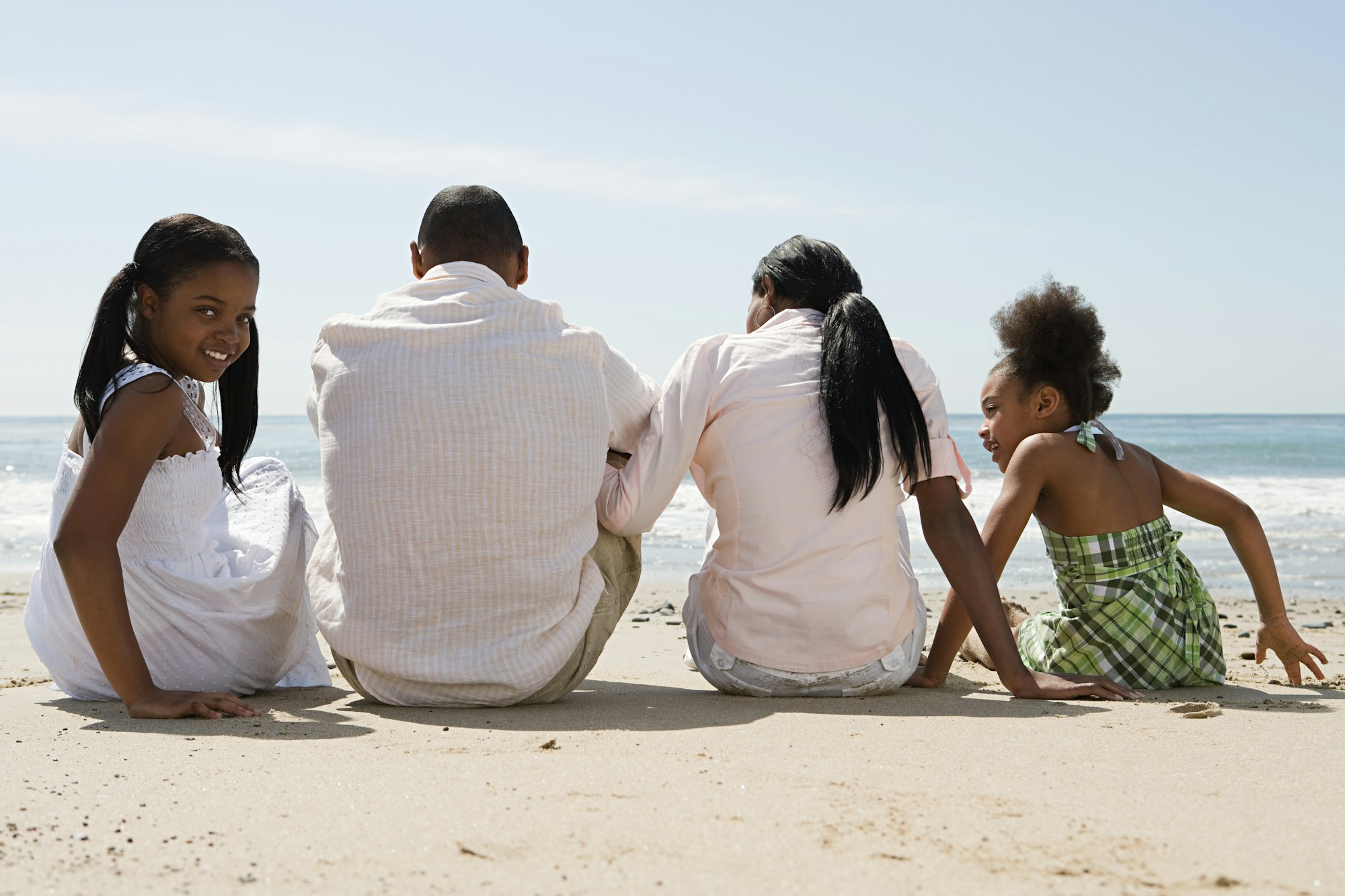 African american family on a beach